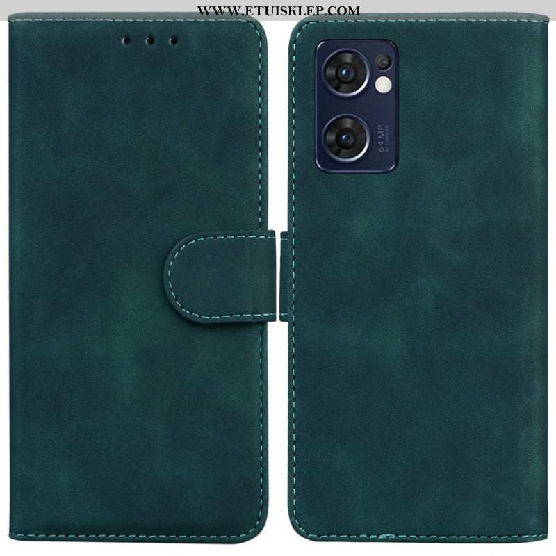 Etui Folio do Oppo Find X5 Lite Monochromatyczny Efekt Skóry